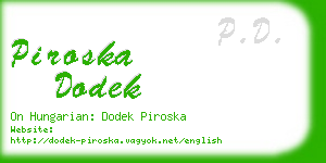 piroska dodek business card